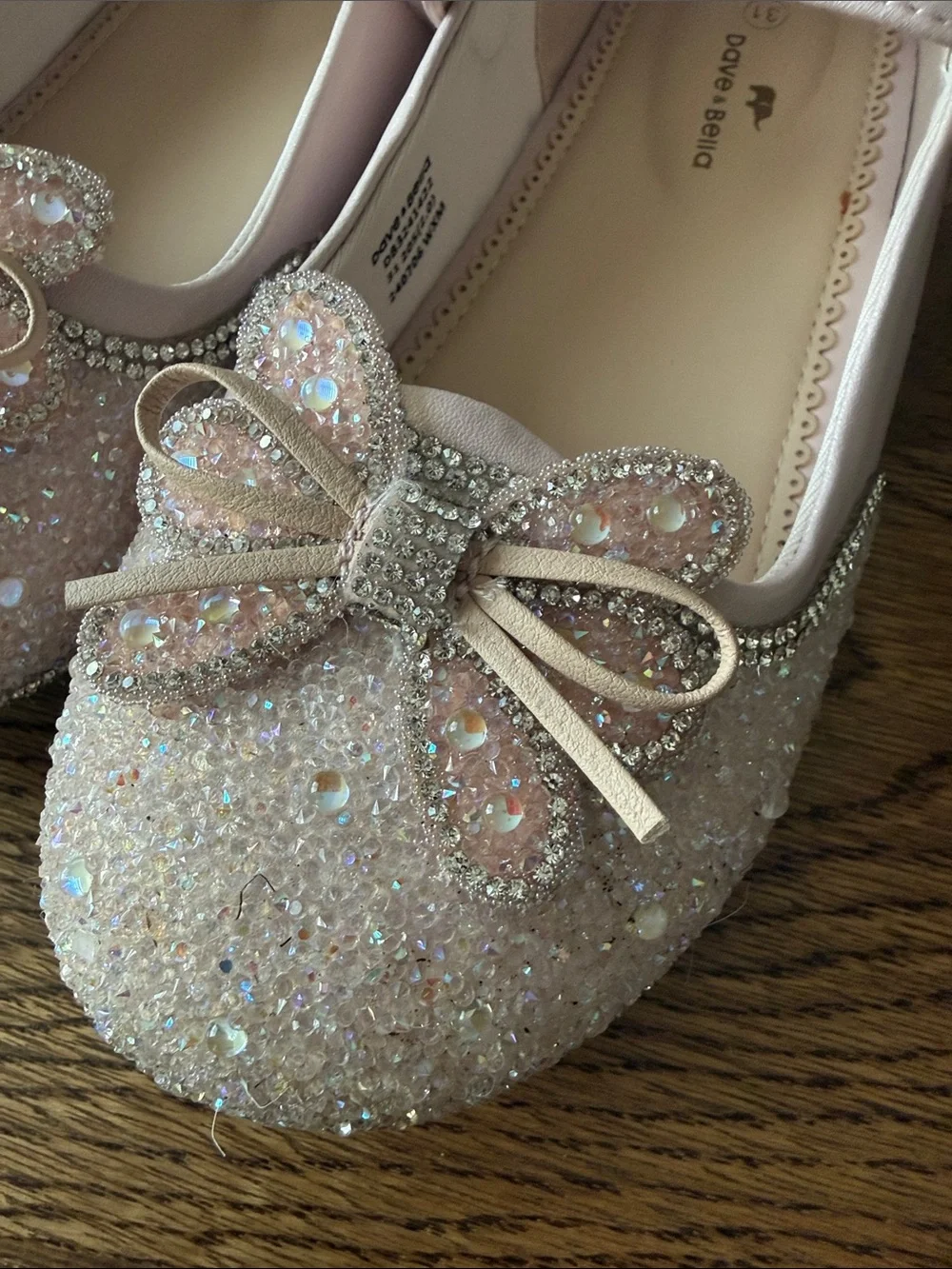 Girls' Sparkling Bow Mary Jane Dress Shoes - Light Pink